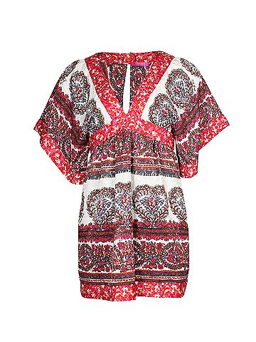 Anna Sui Anna Sui Printed Kimono Mini Dress in Multicolor Silk  (view 1)
