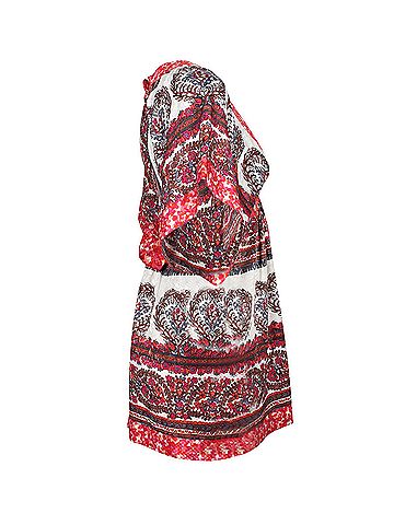 Anna Sui Anna Sui Printed Kimono Mini Dress in Multicolor Silk  (view 2)