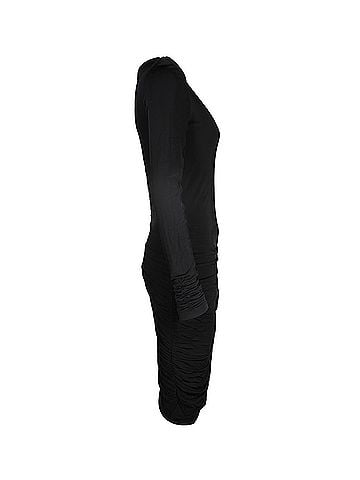 BA&SH Ba&sh Ruched Bodycon Dress in Black Viscose (view 2)
