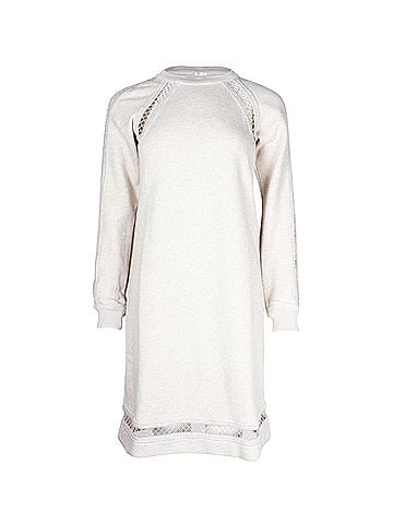 Chloé Chloe Cut Out Detail Sweatshirt Mini Dress in Cream Cotton (view 1)
