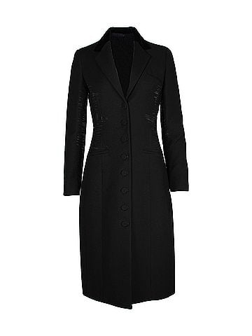 Bottega Veneta Bottega Veneta Side Stripe Coat in Black Lana Vergine (view 1)