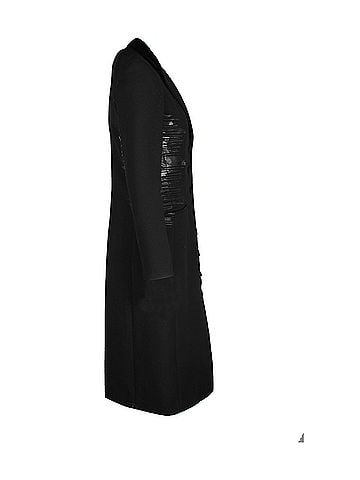 Bottega Veneta Bottega Veneta Side Stripe Coat in Black Lana Vergine (view 2)