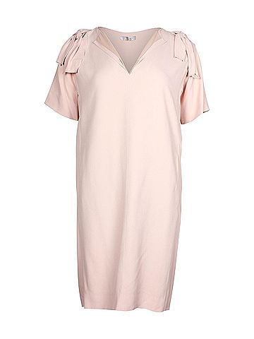 Chloé Chloe Shoulder Bow V-Neck Dress in Light Pink Acetate (view 1)