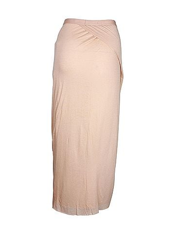 Rick Owens Rick Owens Side Slit Midi Skirt in Nude Viscose (view 2)