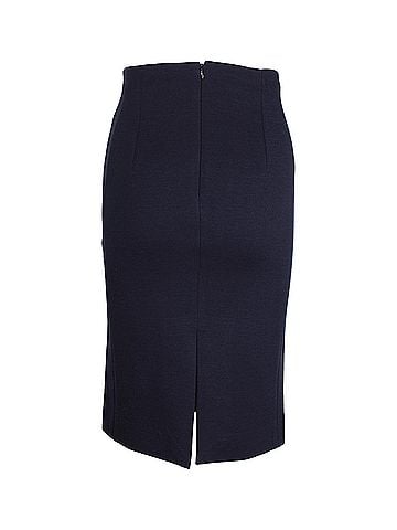 Moschino Moschino Knee-Length Pencil Skirt in Navy Blue Wool (view 1)