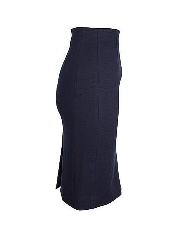 Moschino Moschino Knee-Length Pencil Skirt in Navy Blue Wool (view 2)