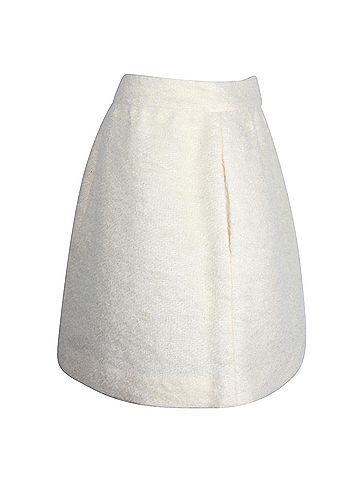 Kea and Joby Red Valentino Bouclé Mini Skirt in Ecru Mohair (view 2)
