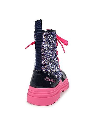 Billie Blush Girl's Glitter Boots With Flower Laces (view 2)