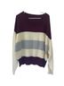 Lucky Brand Stripes Burgundy Gray Ivory Pullover Sweater Size XL - photo 1