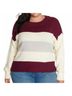 Lucky Brand Stripes Burgundy Gray Ivory Pullover Sweater Size XL - photo 7