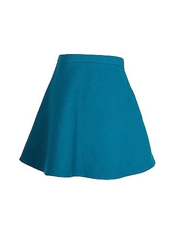 Miu Miu Miu Miu A-line Mini Skirt in Teal Wool (view 1)
