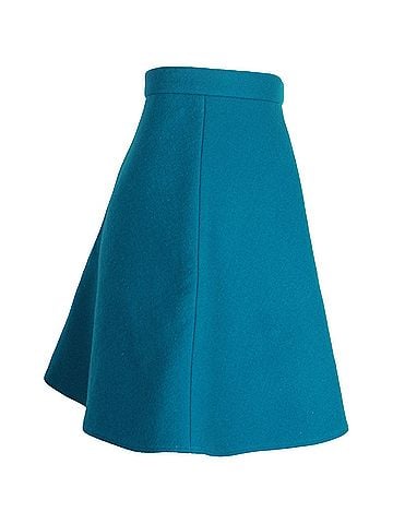 Miu Miu Miu Miu A-line Mini Skirt in Teal Wool (view 2)