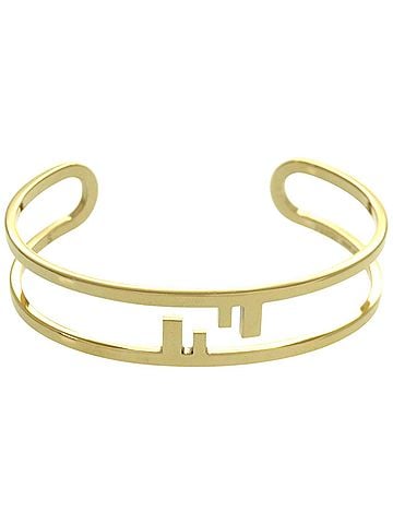 Fendi Like new Fendi FF logo Orlock metal gold bangle 0231 (view 1)