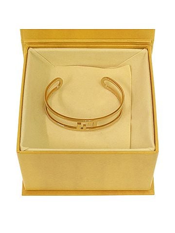 Fendi Like new Fendi FF logo Orlock metal gold bangle 0231 (view 2)