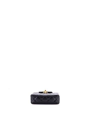 Chanel Kelly Top Handle Shopping Bag Quilted Shiny Aged Calfskin Nano (view 2)