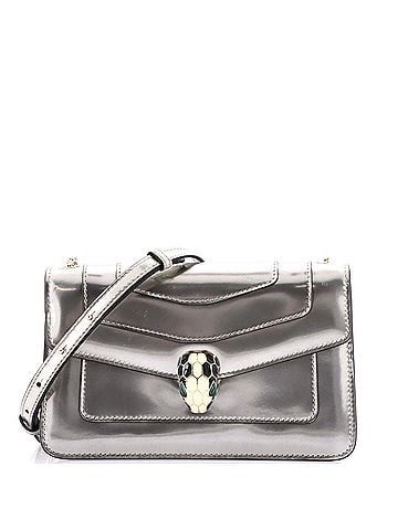 Bvlgari Serpenti Forever Shoulder Bag Metallic Leather Small (view 1)