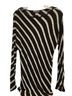 New Directions Stripes Black Gray Long Sleeve Top Size L - photo 1
