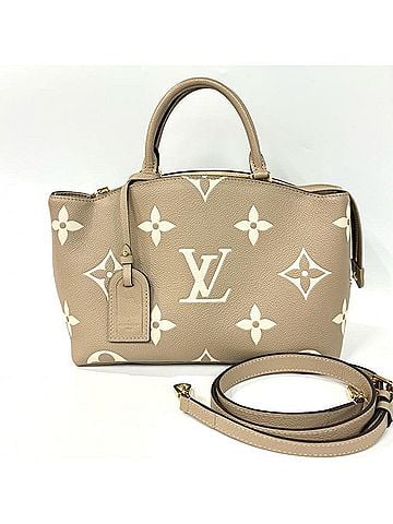 Louis Vuitton Louis Vuitton Bicolor Monogram Empreinte M58914 Petit Palais PM Tourterelle Creme (view 1)