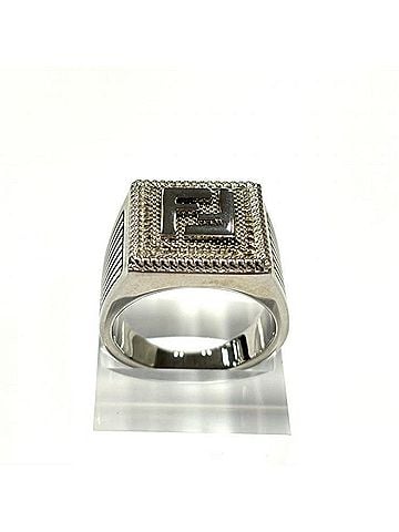 Fendi FENDI FF logo silver ring 2 Made in Italy Fendi (view 2)
