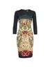 Just Cavalli Floral Multi Color Black Cocktail Dress Size M - photo 1