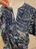 Lyssé Print Blue White Short Sleeve Blouse Size S - photo 6