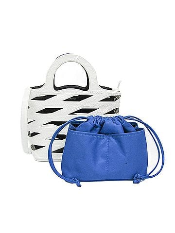 Balenciaga Balenciaga Neo Basket 630708 Women's Patent Leather,Nylon Handbag,Shoulder Bag Blue,White (view 2)