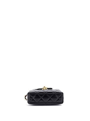 Chanel Kelly Top Handle Shopping Bag Quilted Shiny Aged Calfskin Nano (view 2)