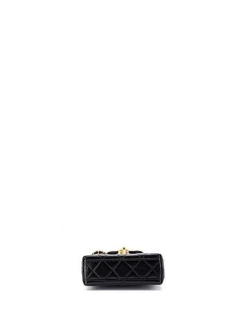 Chanel Kelly Top Handle Shopping Bag Quilted Shiny Aged Calfskin Nano (view 2)