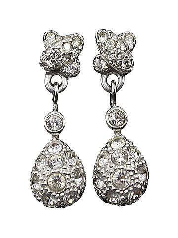 Swarovski Swarovski Crystal Drop Earrings in Silver Metal (view 1)