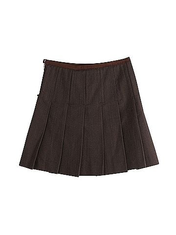 Marc Jacobs Marc Jacobs Pleated Skirt in Brown Wool (view 2)