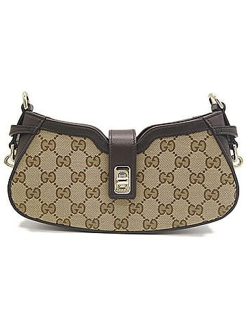 Gucci GUCCI Moonside Mini Shoulder Bag in GG Canvas with Sherry Line, Beige, 786015 525040 (view 1)