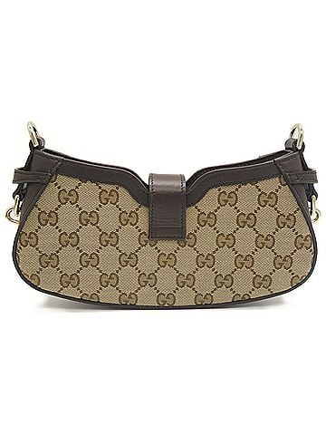 Gucci GUCCI Moonside Mini Shoulder Bag in GG Canvas with Sherry Line, Beige, 786015 525040 (view 2)