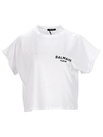Balmain Balmain Crop Top in White (view 1)