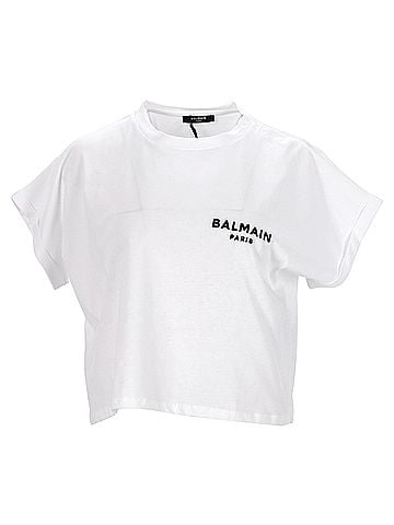 Balmain Balmain Crop Top in White (view 1)