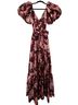 LoveShackFancy Floral Multi Color Burgundy Pink Cocktail Dress Size 2 - photo 1