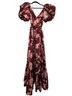 LoveShackFancy Floral Multi Color Burgundy Pink Cocktail Dress Size 2 - photo 2