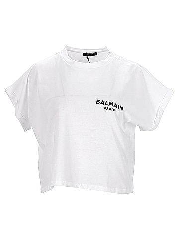 Balmain Balmain Crop Top in White (view 1)