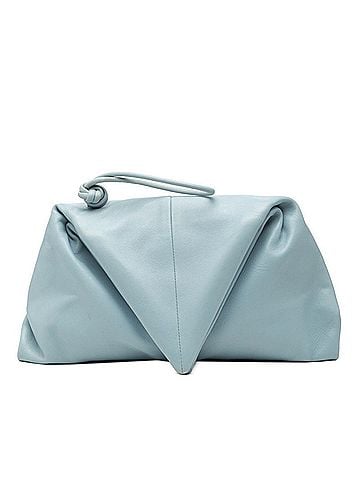 Bottega Veneta Bottega Veneta Triangle Clutch Bag in Light Blue Leather for Women (view 1)