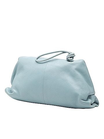 Bottega Veneta Bottega Veneta Triangle Clutch Bag in Light Blue Leather for Women (view 2)
