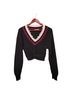 T by Alexander Wang Black Burgundy Ivory Pullover Sweater One size - photo 1