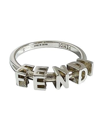 Fendi Fendi Men's Logo Ring, Small, Silver (view 1)