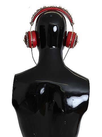 Dolce & Gabbana Basic FRENDS Leather Red Floral Crystal Headset Women's Headphones (view 2)
