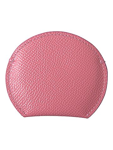 Dolce & Gabbana Basic Pink Calfskin Leather Round Logo Print Hand Mirror Women's Holder (view 2)