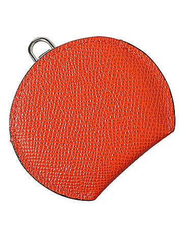 Dolce & Gabbana Basic Orange Calfskin Leather Round Logo Hand Mirror Women's Holder (view 2)