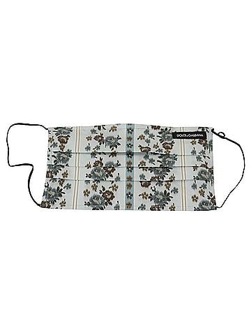 Dolce & Gabbana Basic White Floral Cotton Pleated Elastic Ear Strap Face Women's Mask (view 1)