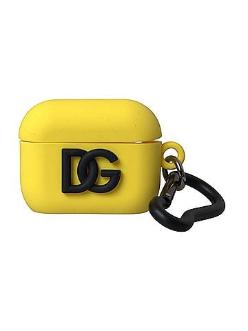 Dolce & Gabbana Basic Yellow Silicone Logo Embossed Airpods Women's Case (view 1)