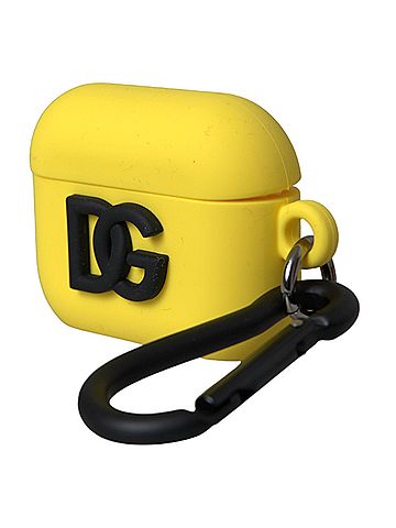 Dolce & Gabbana Basic Yellow Silicone Logo Embossed Airpods Women's Case (view 2)