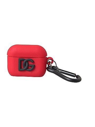 Dolce & Gabbana Basic Red Silicone Rubber Logo Embossed Airpods Women's Case (view 1)