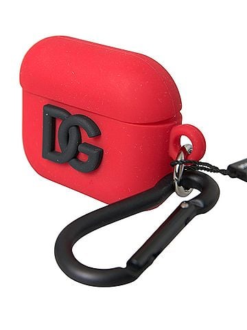 Dolce & Gabbana Basic Red Silicone Rubber Logo Embossed Airpods Women's Case (view 2)