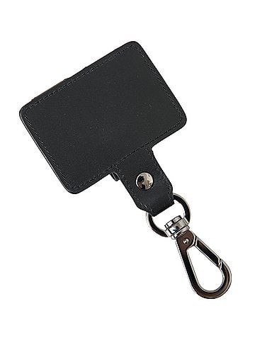 Dolce & Gabbana Basic Black Plain Leather Silver Metal Airpods Women's Case (view 2)